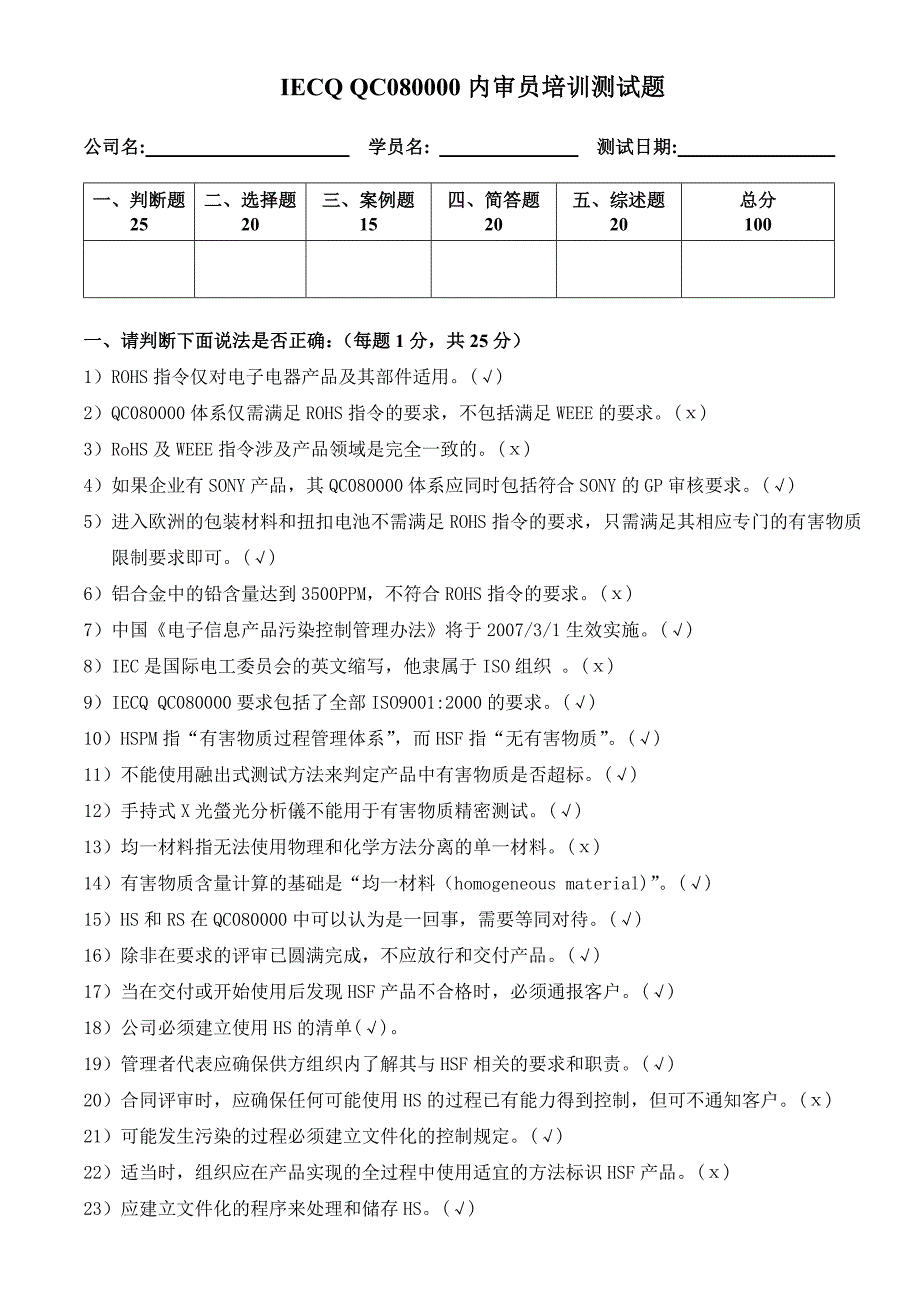 内审员培训测试题答案及提示.doc_第1页