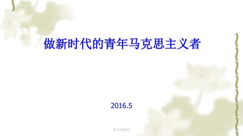 做新时代的青年马克思主义者ppt课件.ppt