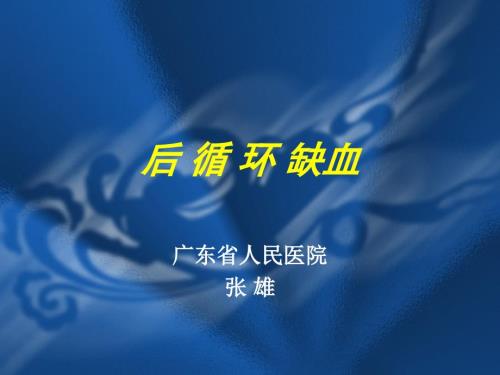 后循环缺血PPT课件.ppt