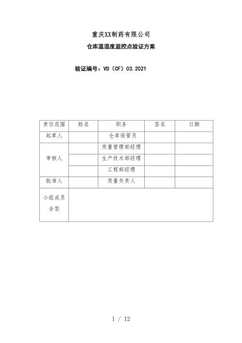 仓库温湿度监控点验证方案仓库温湿度监控点验证方法.docx