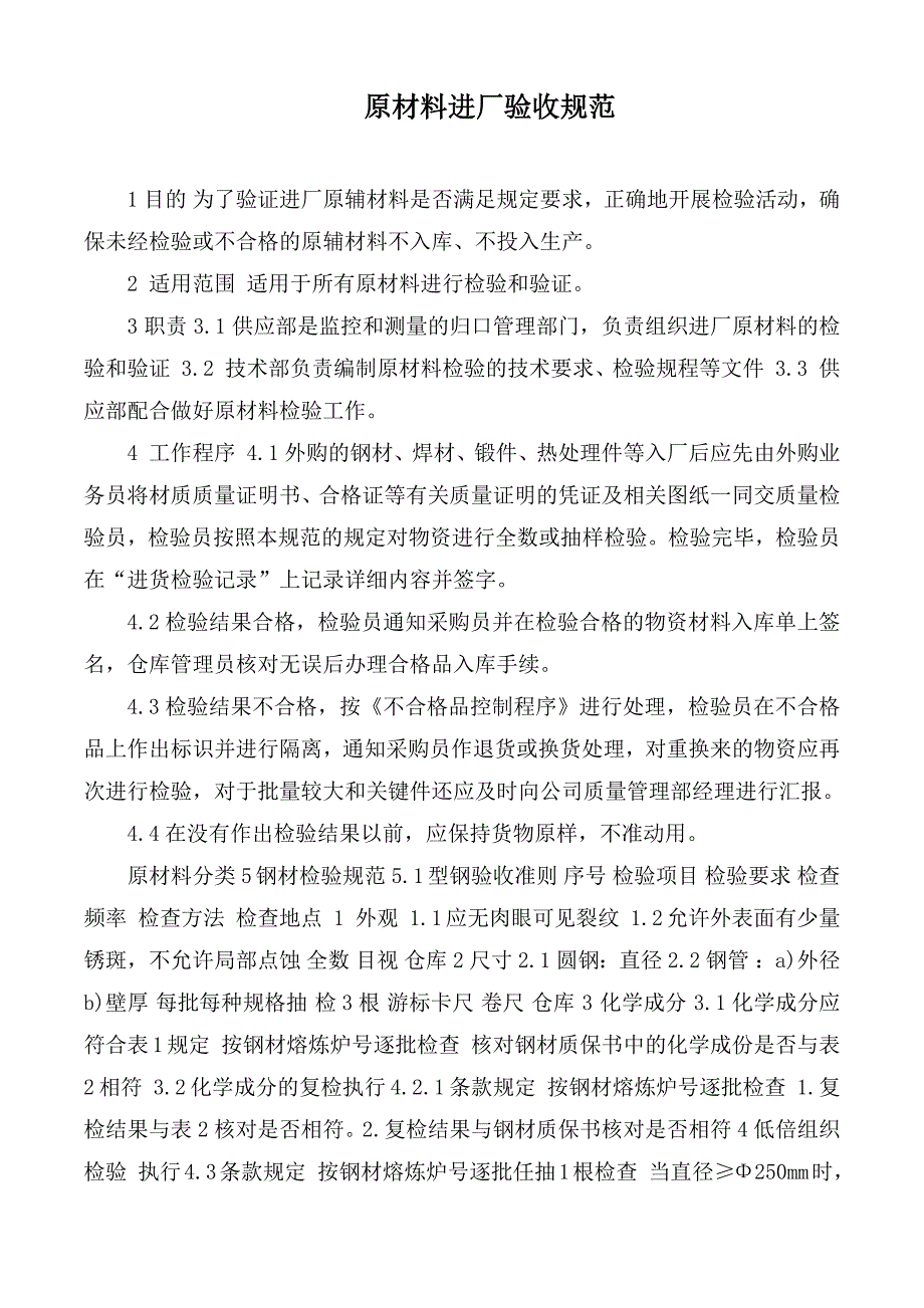 原材料进厂验收规范.docx_第1页