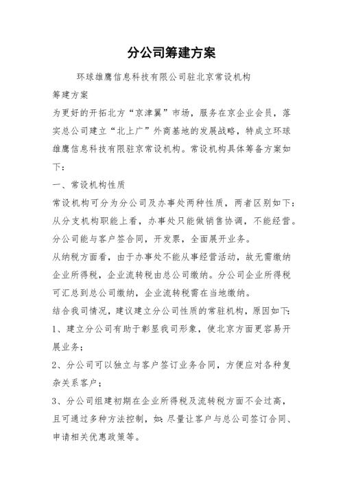 分公司筹建方案.docx