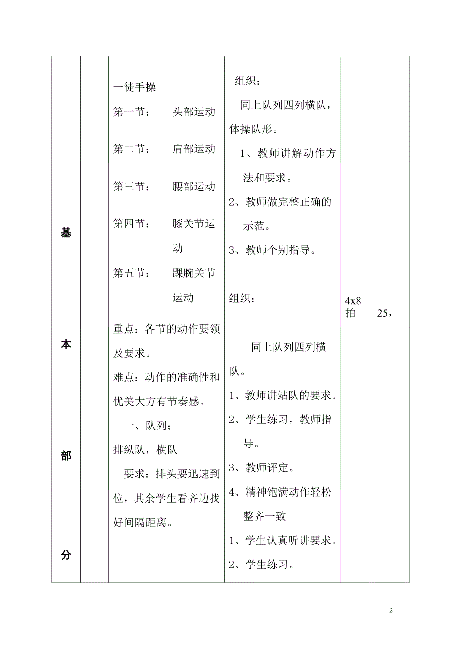 体育五年级队列队形教案精编.doc_第2页