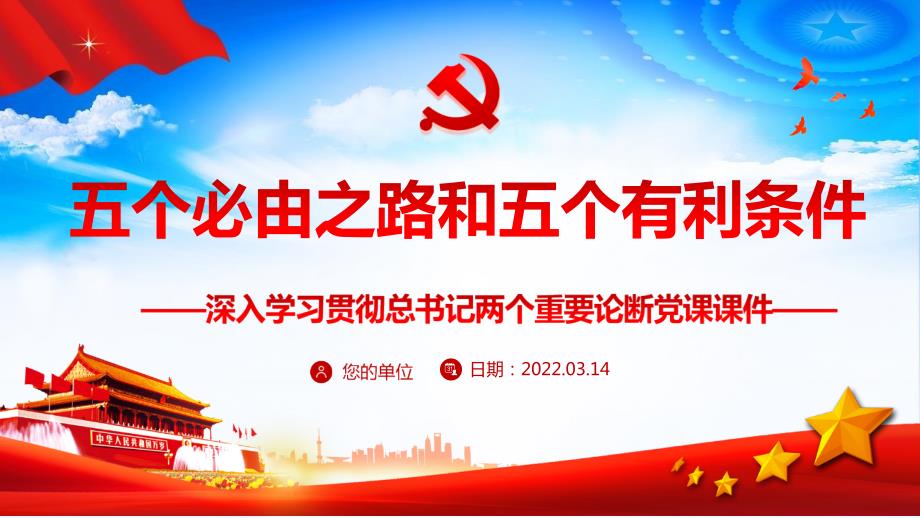 五个必由之路和五个有利条件党课学习PPT.pptx_第1页