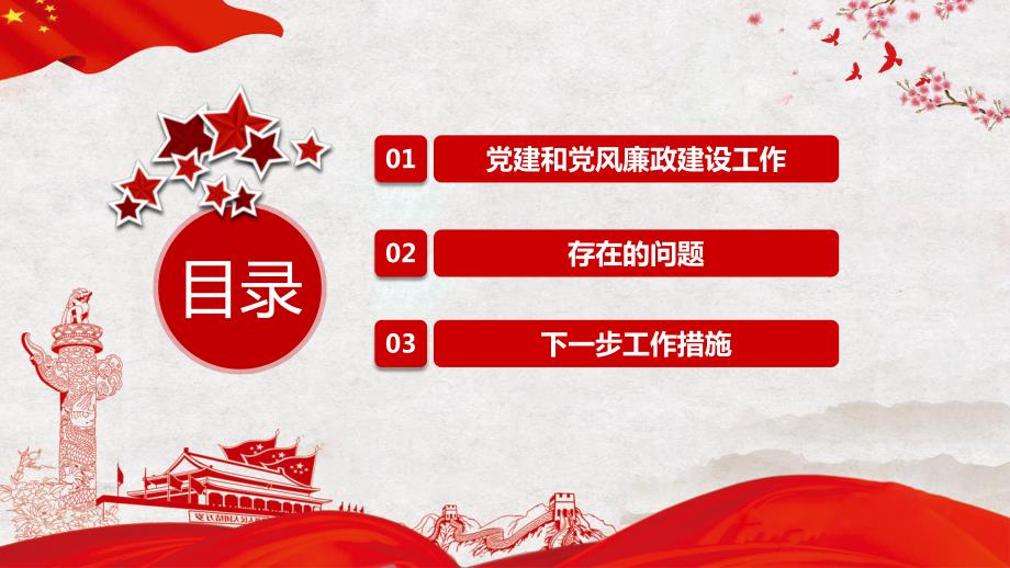 党政党建党课党建及党风廉政建设工作总结述职内容PPT汇报.pptx_第3页