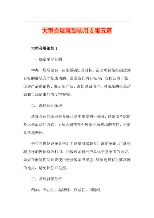 大型会展策划实用方案五篇.doc