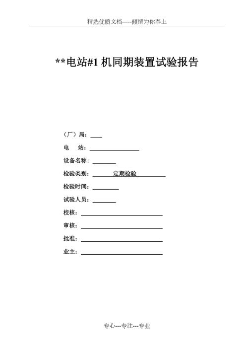 同期系统试验报告共4页.doc