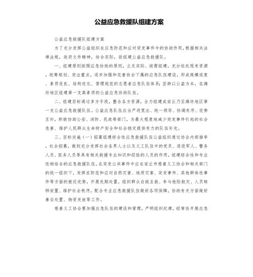 公益应急救援队组建方案.docx