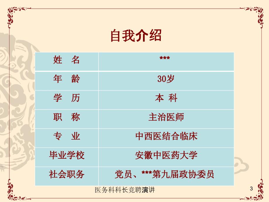 医务科科长竞聘演讲PPT课件.ppt_第3页