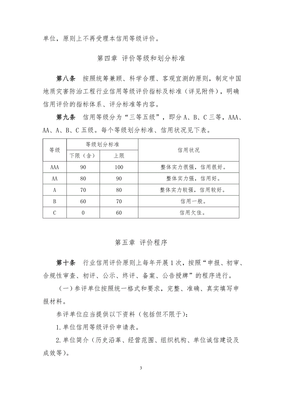中国地质灾害防治工程行业信用等级评价暂行管理办法.doc_第3页
