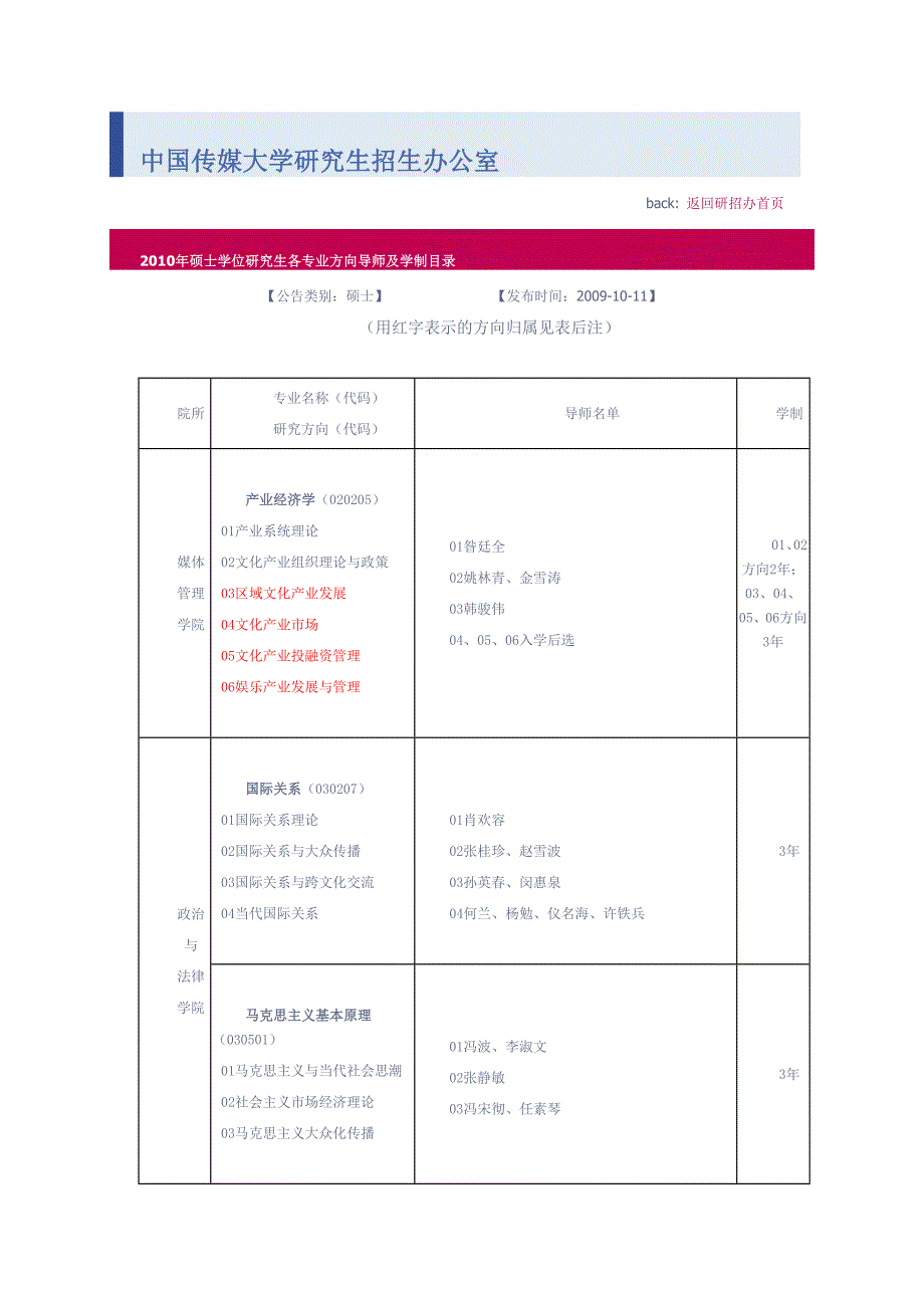 中国传媒大学研究生各方向及导师介绍.doc_第1页
