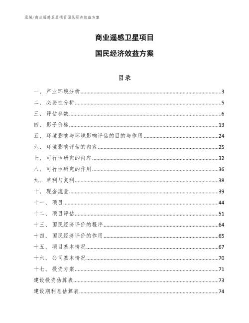 商业遥感卫星项目投资风险方案范文.docx