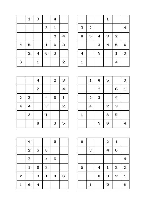 六宫格数独100题.doc