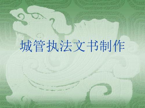 城管执法文书制作.ppt