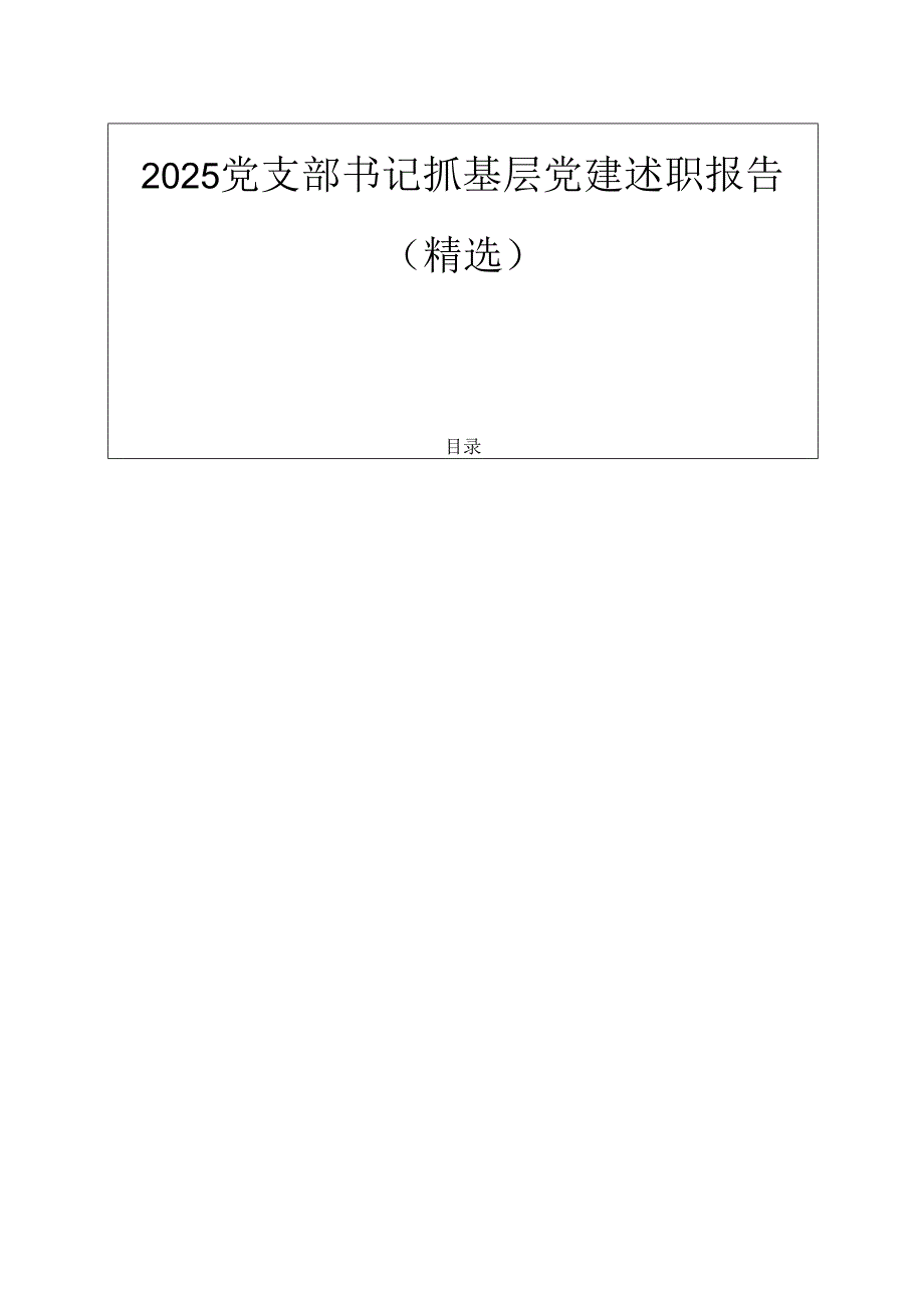 2025 党支部书记抓基层党建述职报告（精选）.docx_第1页