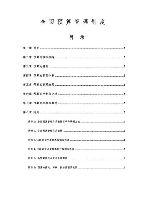 医药行业全面预算管理制度.doc