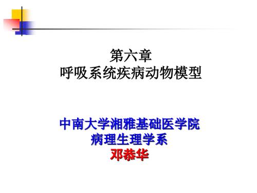呼吸系统疾病动物模型.ppt