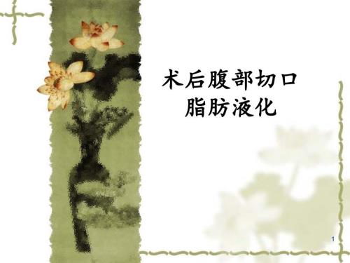 优质课件术后腹部切口脂肪液化.ppt