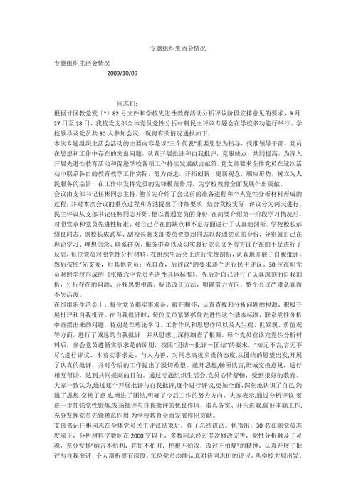 专题组织生活会情况.docx