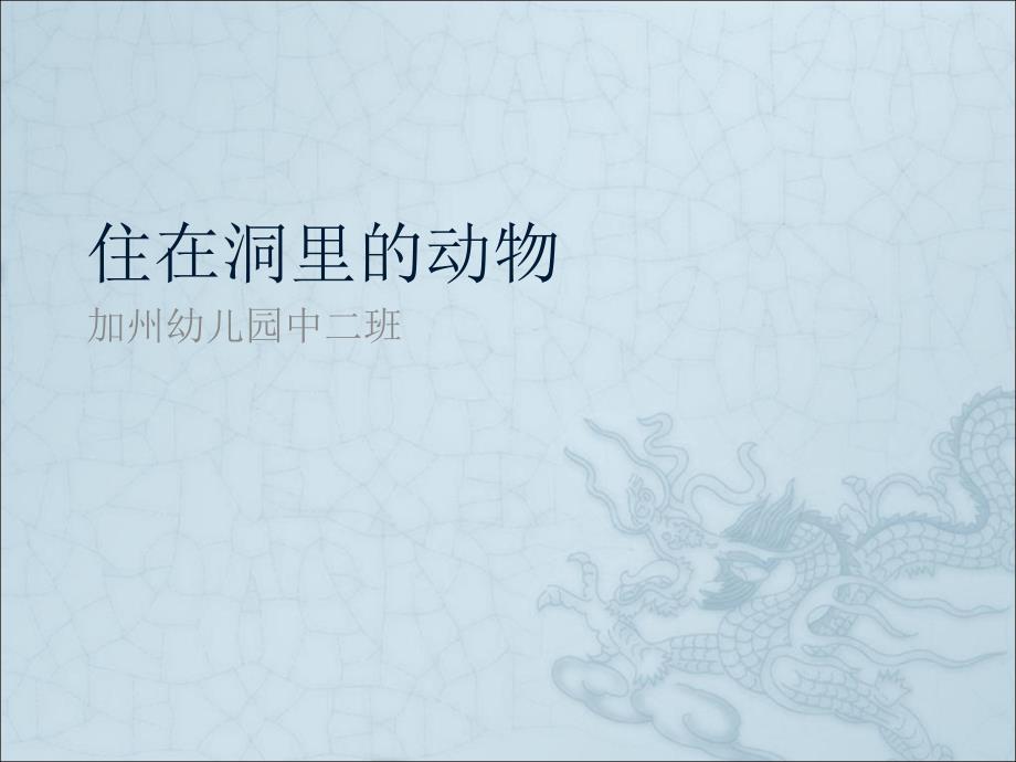 住在洞里的动物PPT课件.ppt_第1页