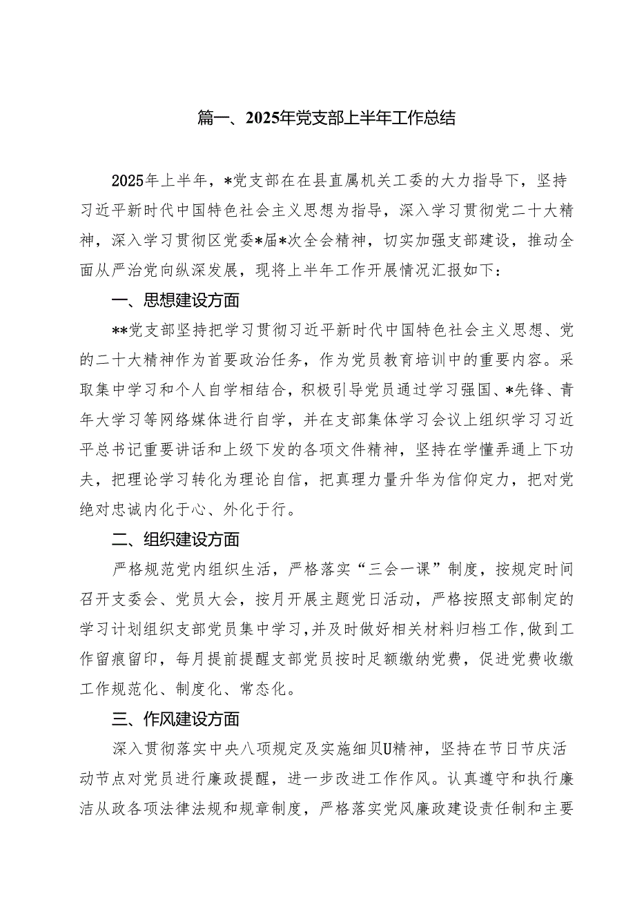 10篇2025年党支部上半年工作总结最新样本.docx_第2页
