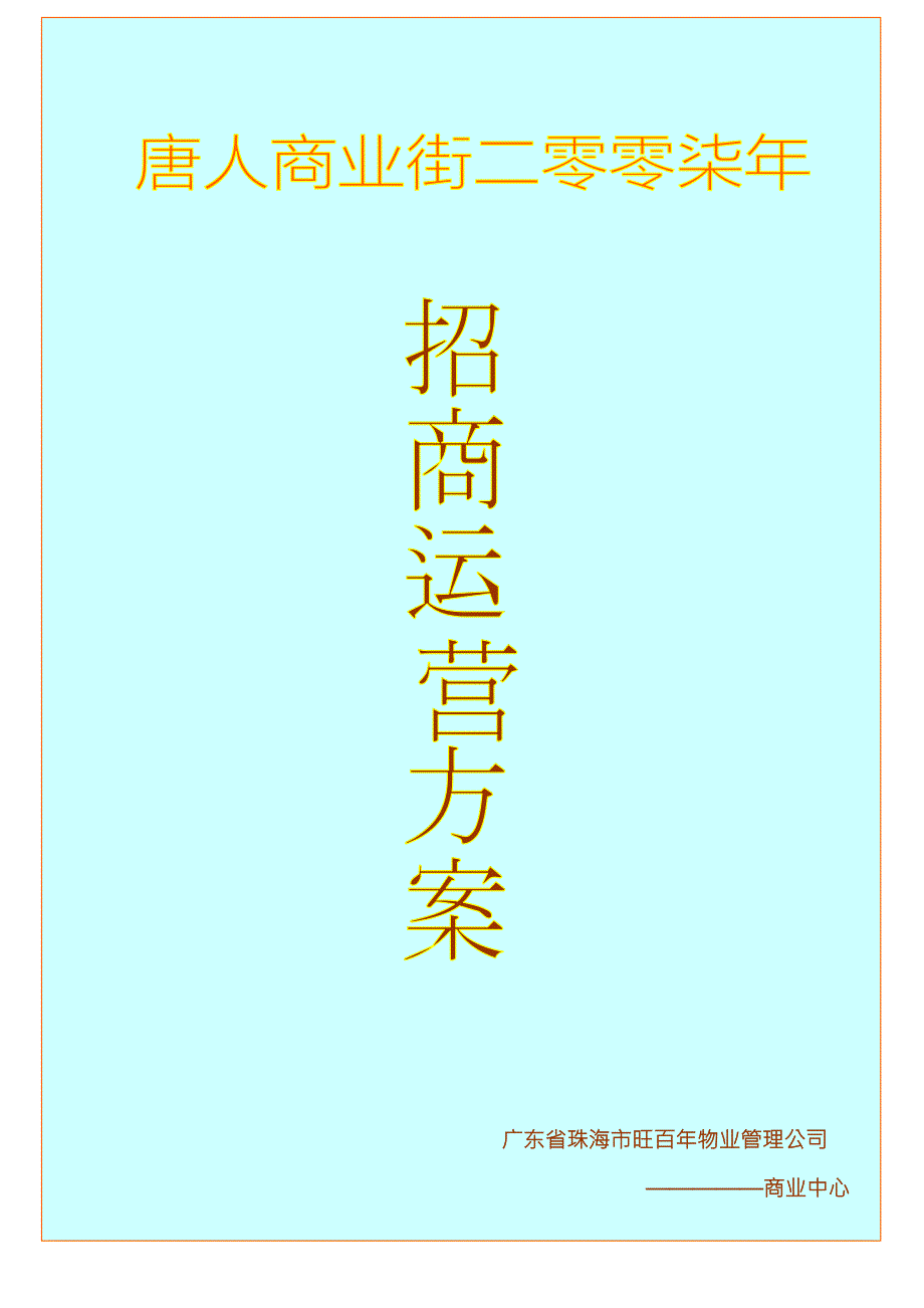 唐人街商业业态调整招商方案.doc_第1页