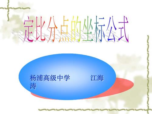 定比分点公式PPT课件.ppt