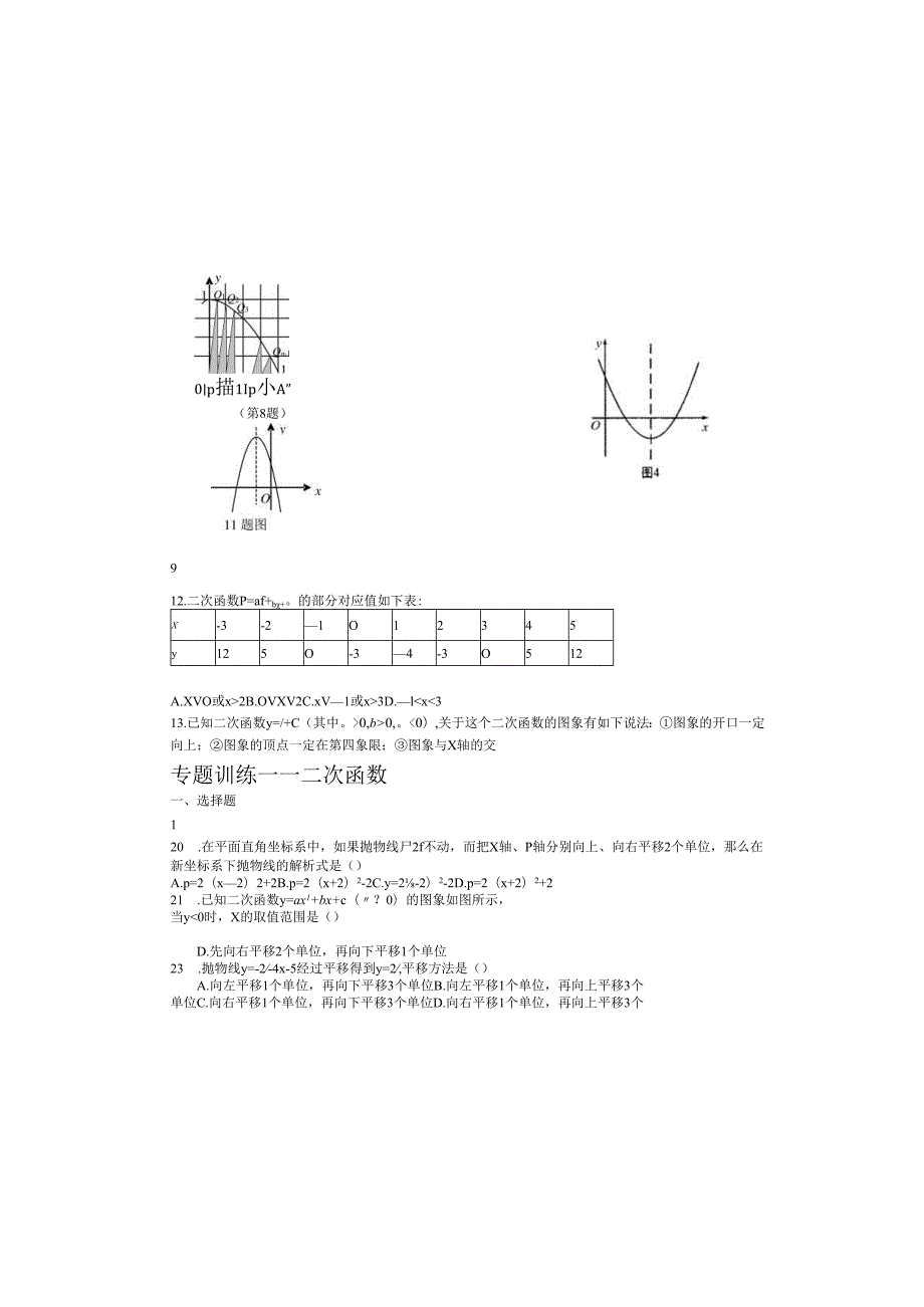 专题训练——二次函数测试题.docx_第1页