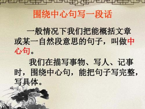 围绕中心句写一段话.ppt.ppt