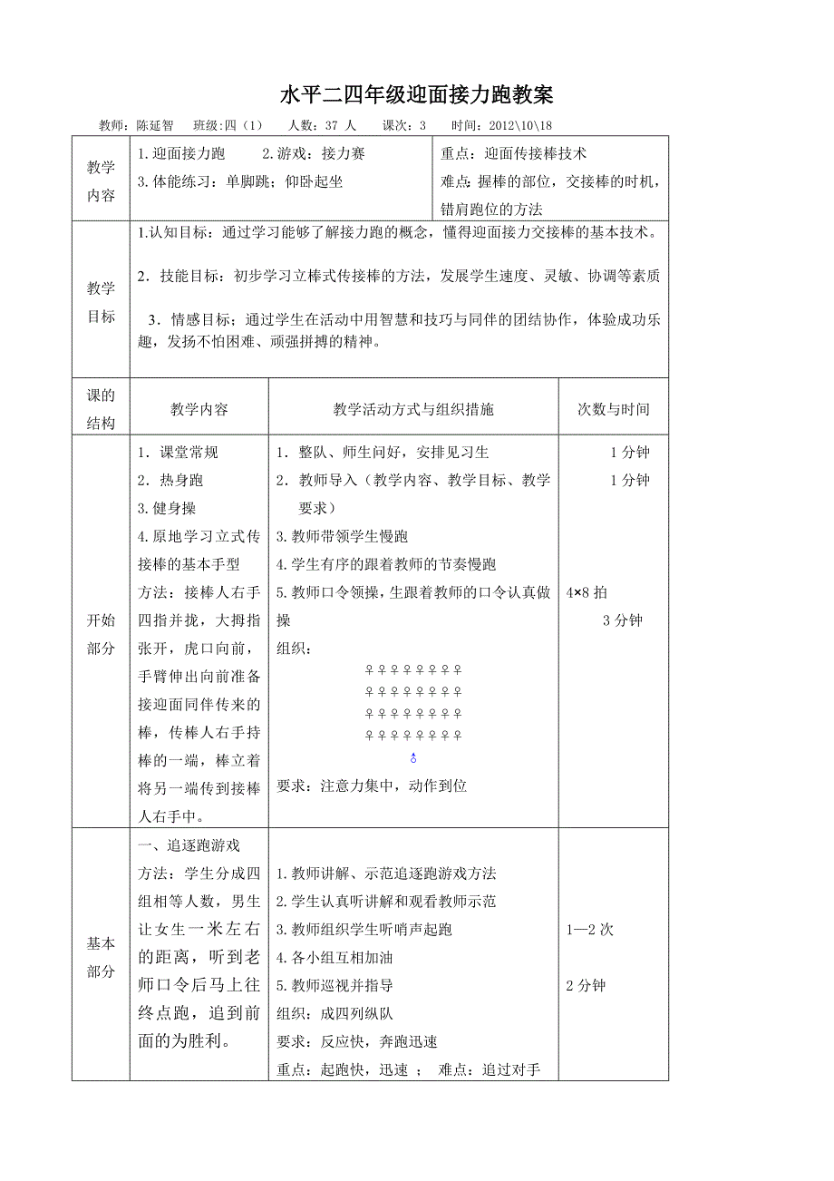 四年级接力跑教案公开课.doc_第1页