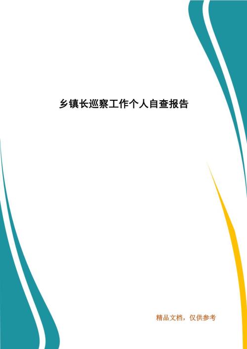 乡镇长巡察工作个人自查报告.docx