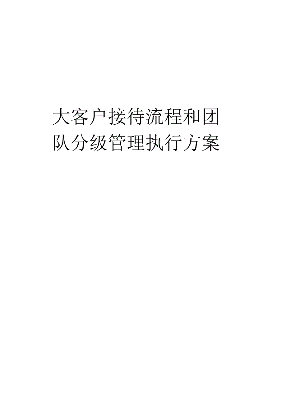 大客户接待流程和团队分级管理执行方案.doc_第1页
