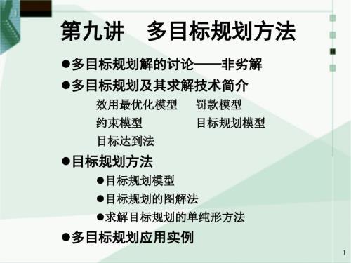 多目标优化方法及实例解析.ppt