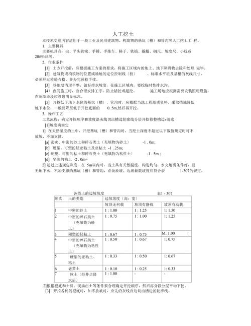 基础人工挖土方施工工艺.doc