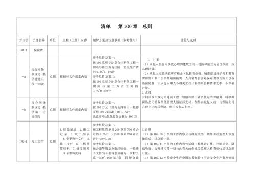 公路工程工程量清单第100章解析及计量支付.doc