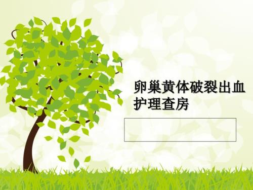 卵巢黄体破裂出血护理查房.ppt