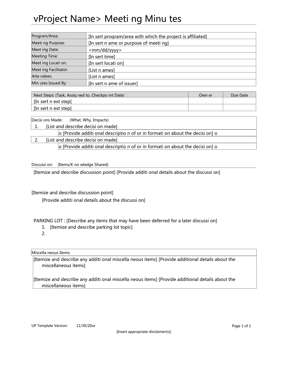 实用外企英文会议纪要模板.docx_第1页