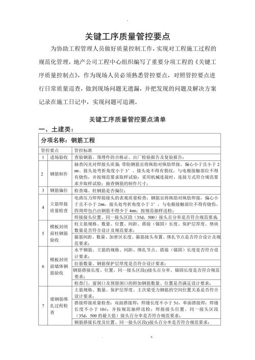 关键工序管控要点土建安装.docx