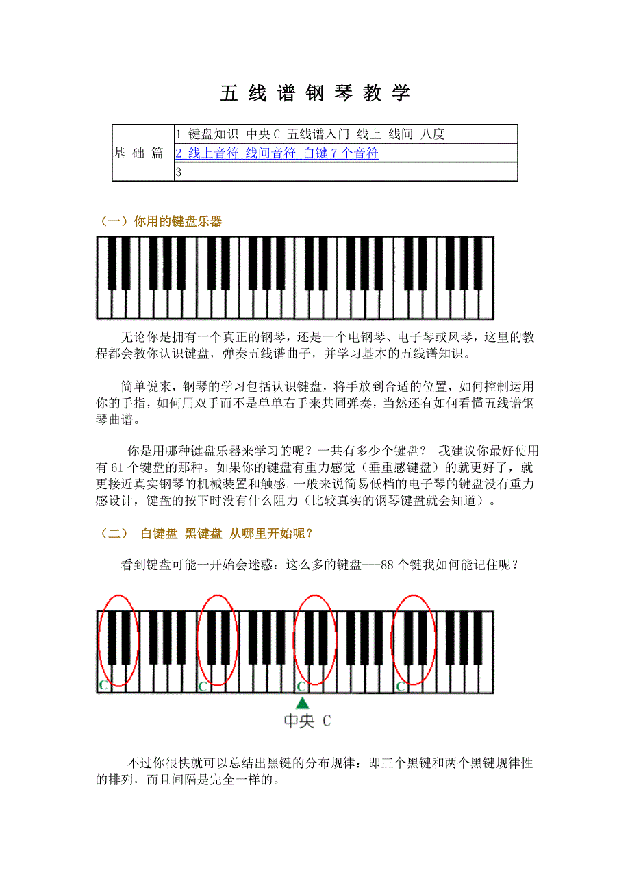 五线谱钢琴教学入门.doc_第1页