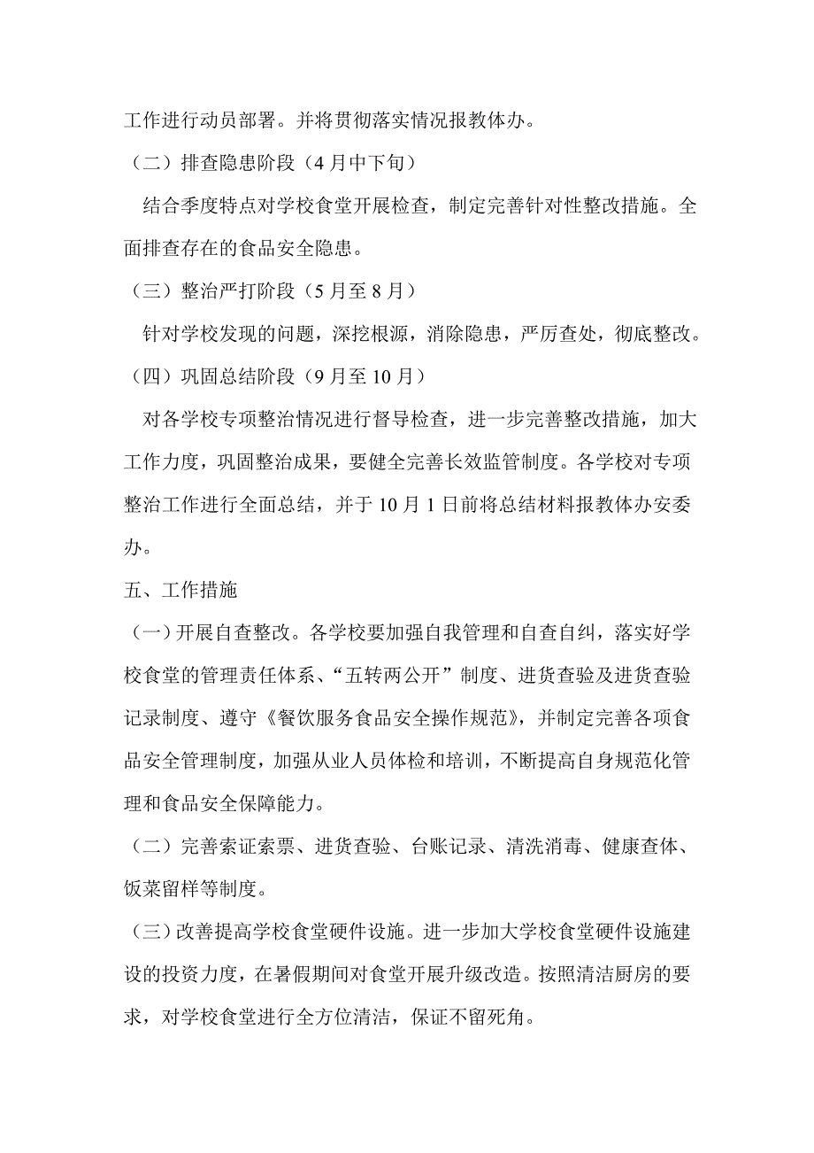 学校食品安全专项整治工作方案.doc_第2页