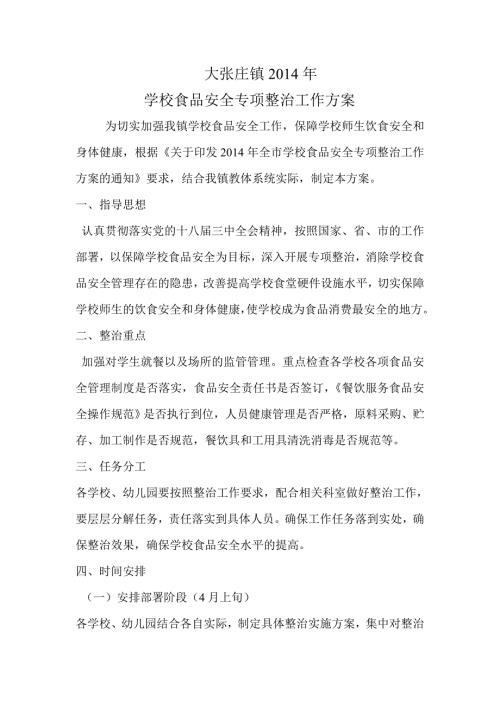 学校食品安全专项整治工作方案.doc