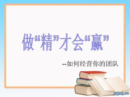 如何做一名优秀的团队长.ppt