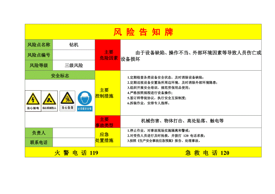 地质勘查钻探作业安全风险分布图及分级管控三清单参考模板范本.doc_第2页