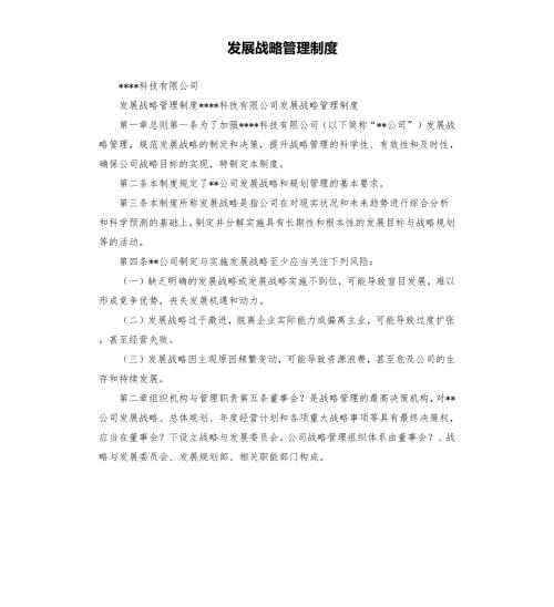 发展战略管理制度.docx