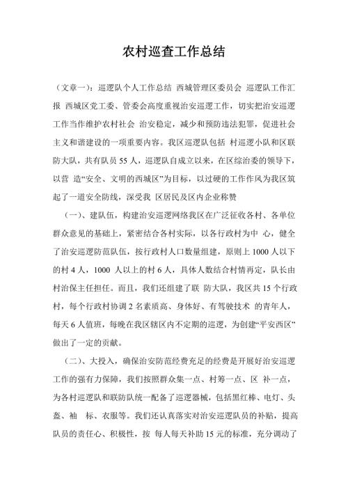 农村巡查工作总结.doc