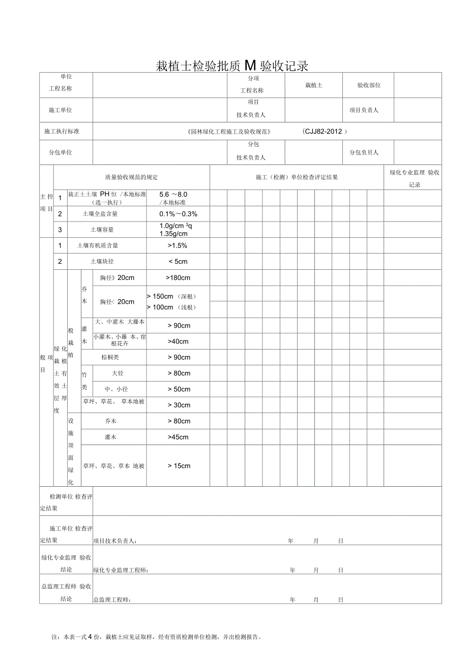 园林绿化工程施工及验收规范表格全.docx_第1页