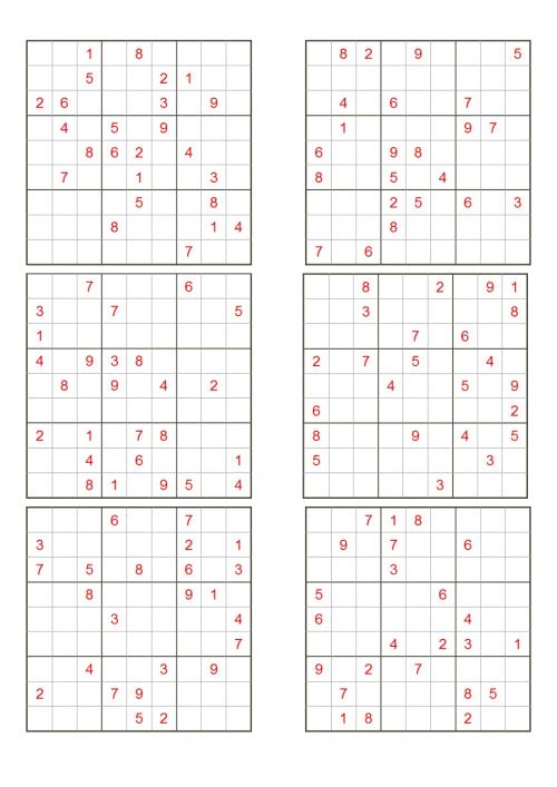 九宫格数独题目.doc