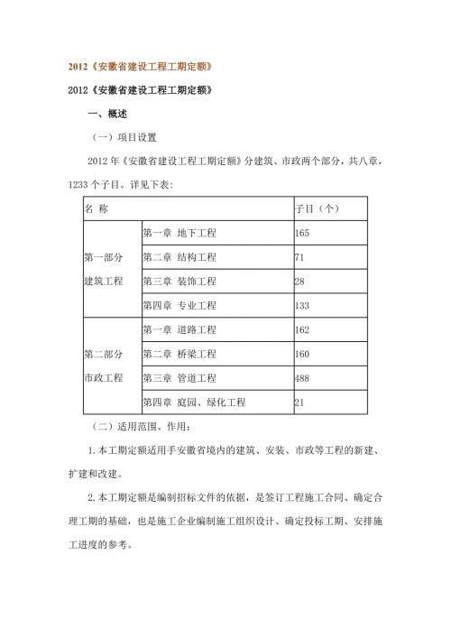 安徽省建设工程工期定额.doc