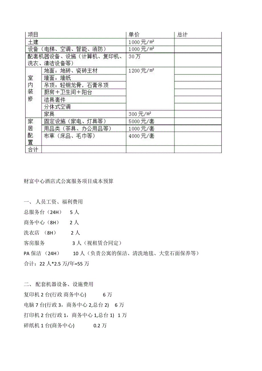 典型酒店式公寓造价及装修成本.doc_第2页