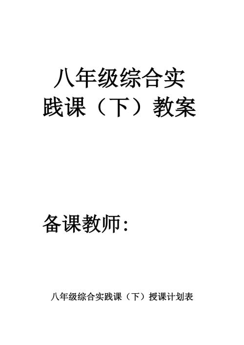 八年级下综合实践教案全套.doc